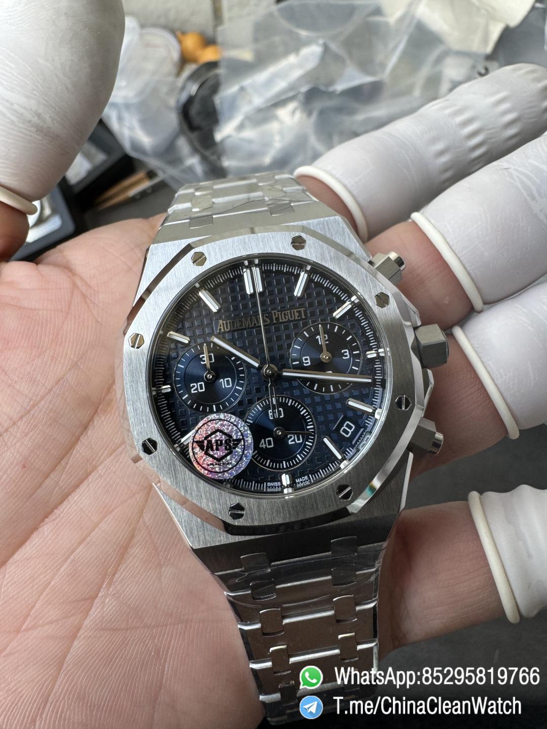 APS Factory Super Clone Royal Oak Chrono 26240 Blue Dial on Stainless Steel Case and Bracelet SuperClone 4401 Movement 04 APS Factory Super Clone Royal Oak Chrono 26240 Blue Dial on Stainless Steel Case and Bracelet SuperClone 4401 Movement 04