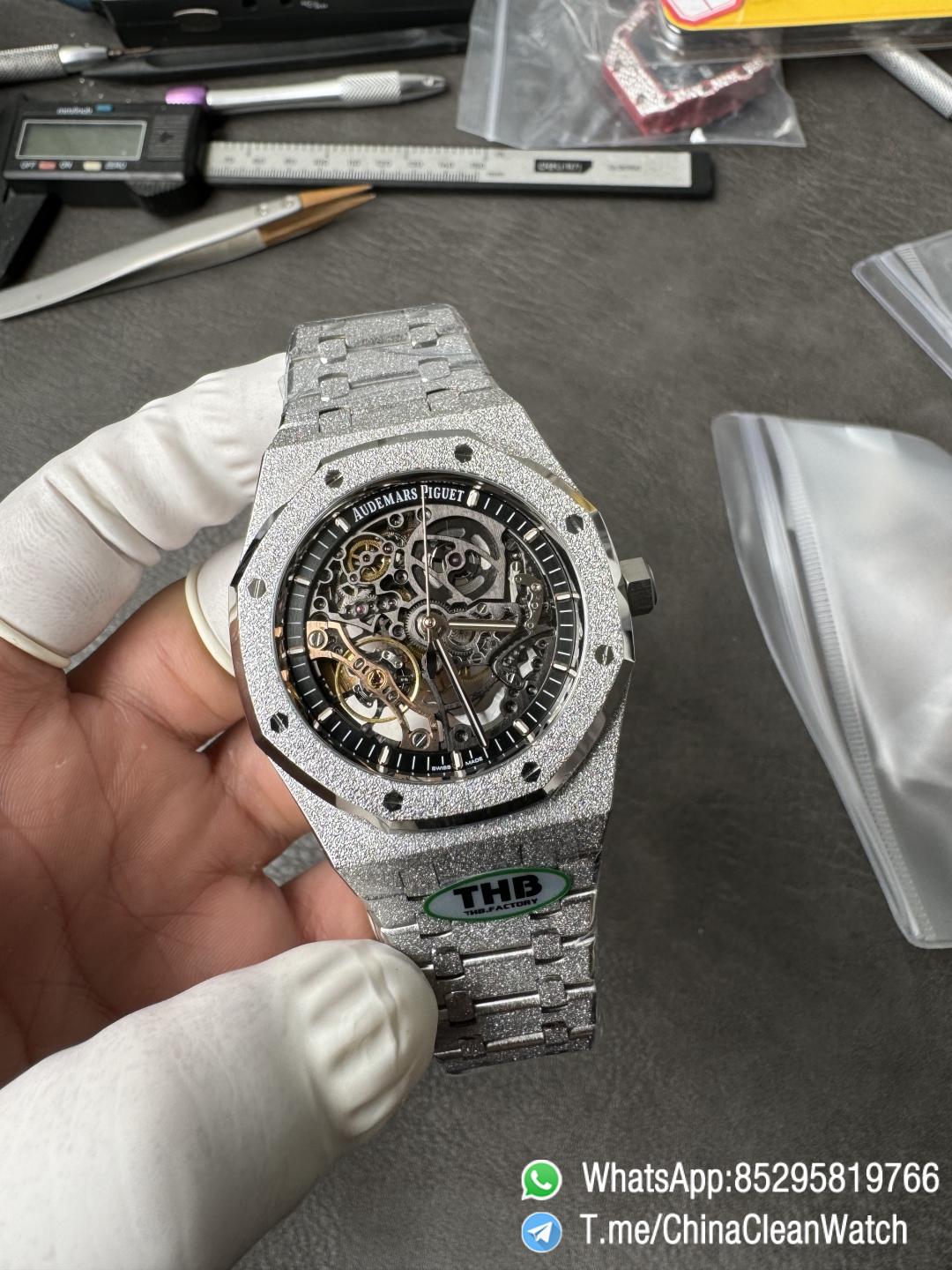 THB Factory Super Clone Royal Oak Openworked 15407 41mm Skeleton Dial Frosted Stainless Steel Case and Bracelet SA3132 V2 01 THB Factory Super Clone Royal Oak Openworked 15407 41mm Skeleton Dial Frosted Stainless Steel Case and Bracelet SA3132 V2 01