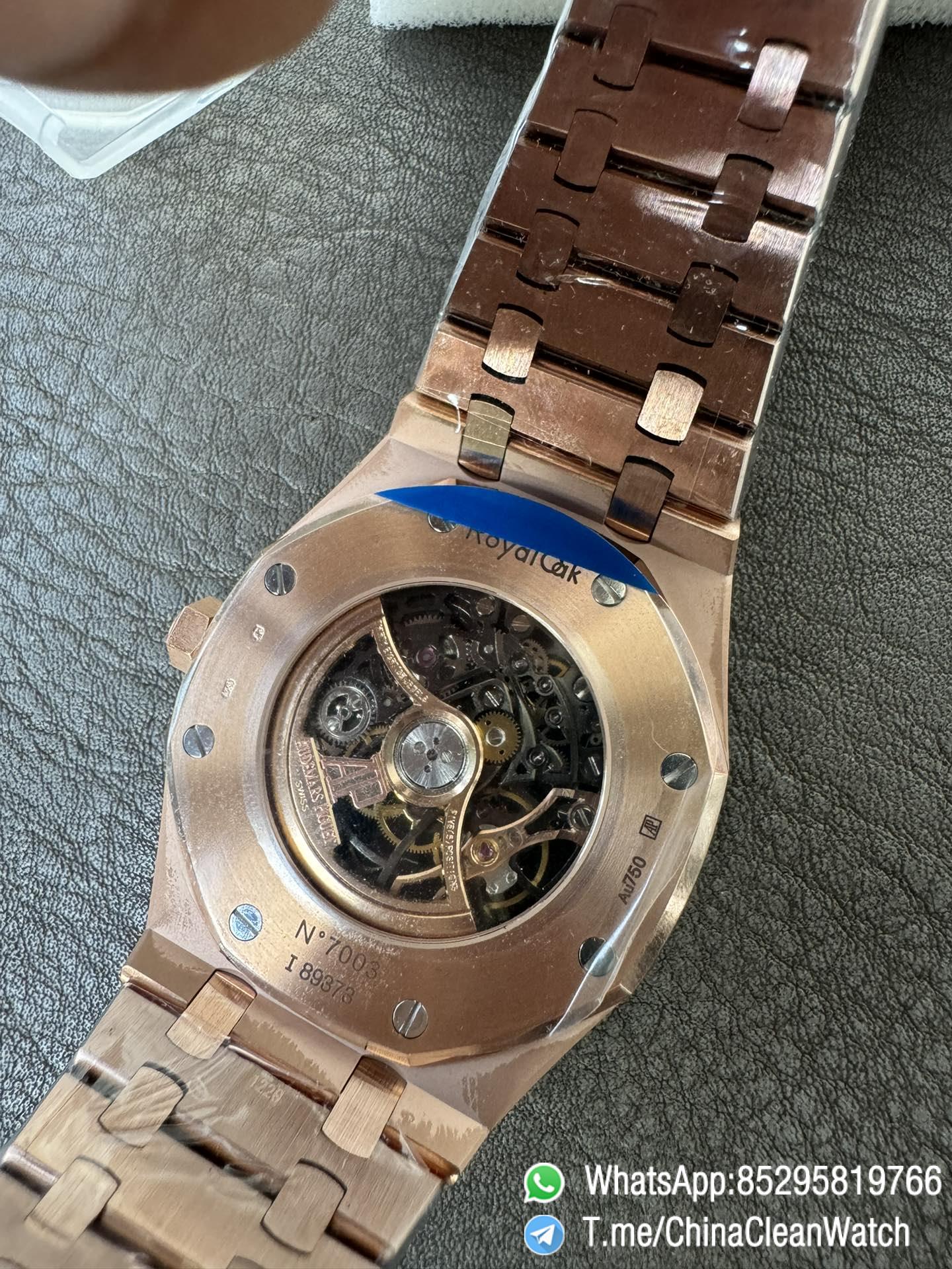 THB Factory Super Clone Royal Oak Openworked 15407 41mm Skeleton Dial Rose Gold Case and Bracelet SA3132 V2 08 THB Factory Super Clone Royal Oak Openworked 15407 41mm Skeleton Dial Rose Gold Case and Bracelet SA3132 V2 08