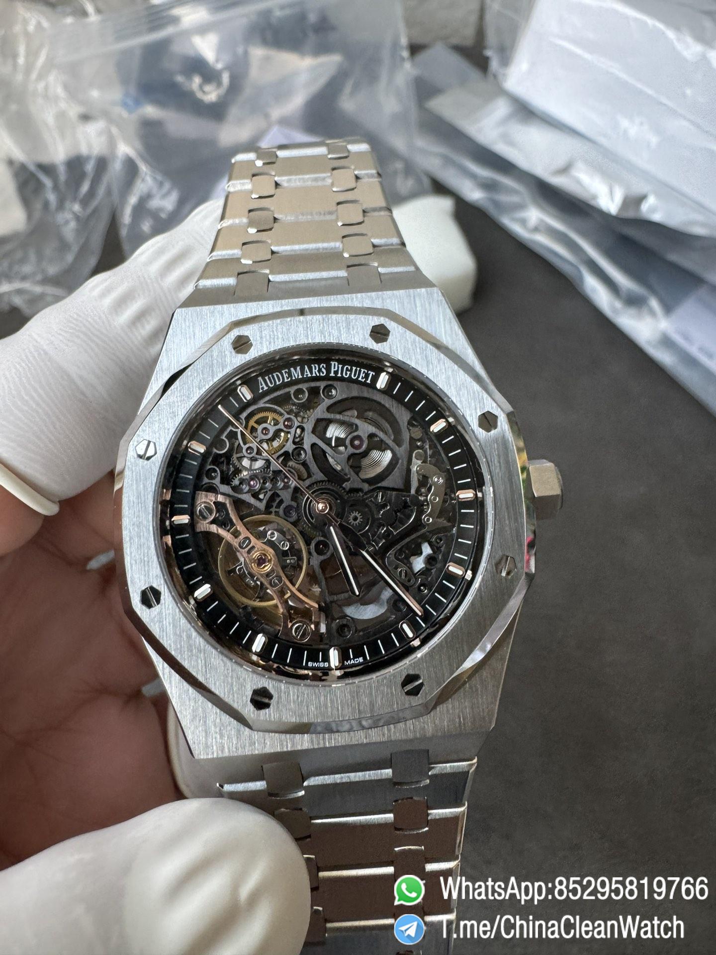 THB Factory Super Clone Royal Oak Openworked 15407 41mm Skeleton Dial Stainless Steel Case and Bracelet SA3132 V2 03 THB Factory Super Clone Royal Oak Openworked 15407 41mm Skeleton Dial Stainless Steel Case and Bracelet SA3132 V2 03