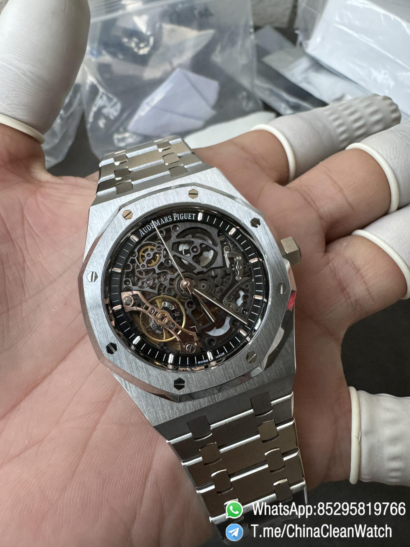 THB Factory Super Clone Royal Oak Openworked 15407 41mm Skeleton Dial Stainless Steel Case and Bracelet SA3132 V2 04 THB Factory Super Clone Royal Oak Openworked 15407 41mm Skeleton Dial Stainless Steel Case and Bracelet SA3132 V2 04