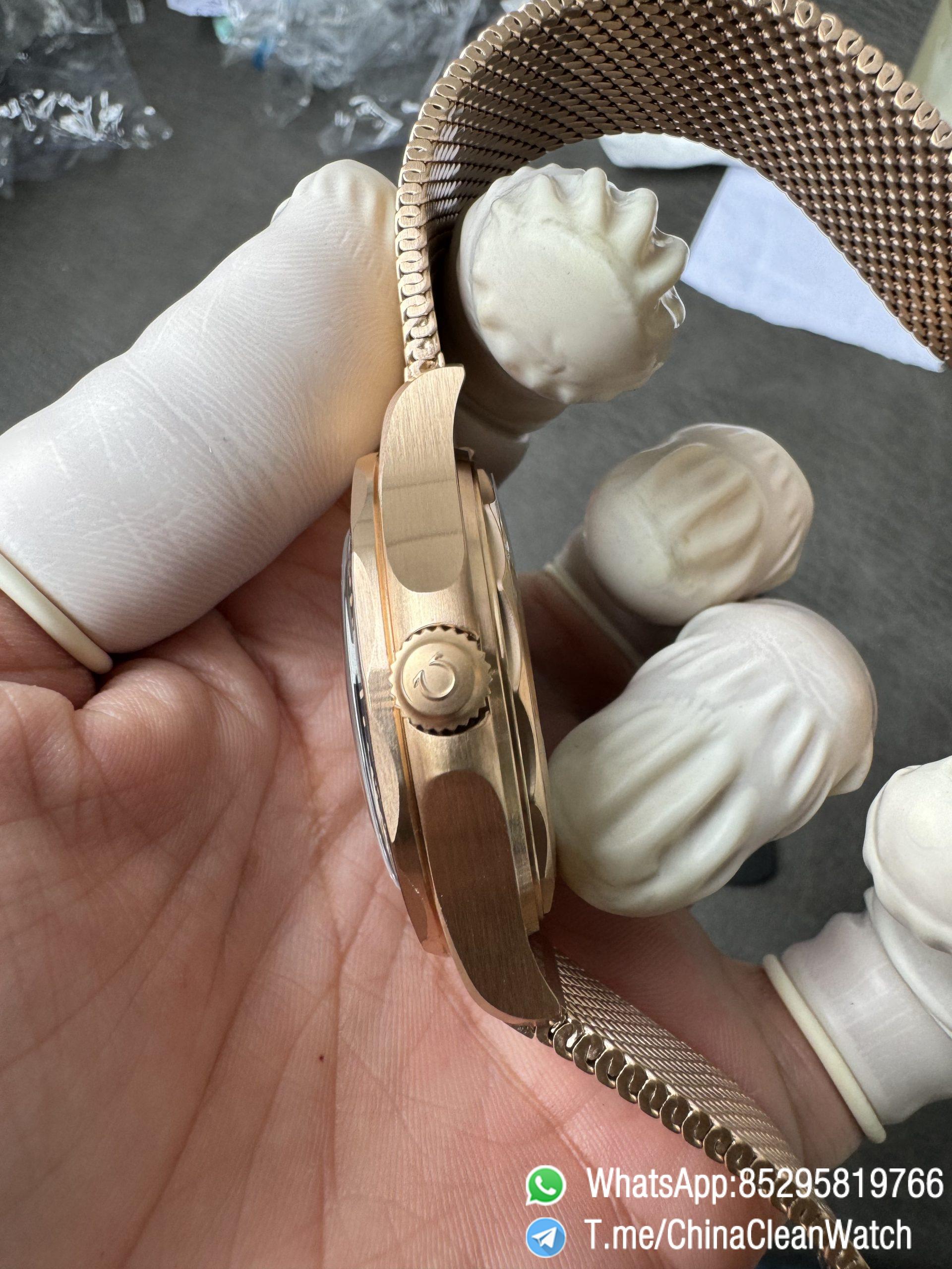 VS Factory Omega Seamaster Diver 300M Black Dial Burgundy Bezel Bronze Gold Case and Mesh Bracelet A8806 Movement 06 VS Factory Omega Seamaster Diver 300M Black Dial Burgundy Bezel Bronze Gold Case and Mesh Bracelet A8806 Movement 06