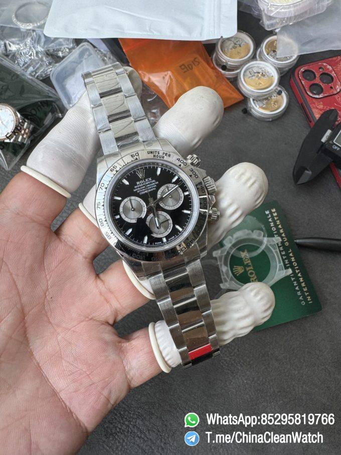 Clean Factory Authorized Store VSF Daytona 126509 Black Dial Luminous Hour Markers Silver Chrono Sub Dial 904L Steel Case Oyster Bracelet DD4131 Caliber 03