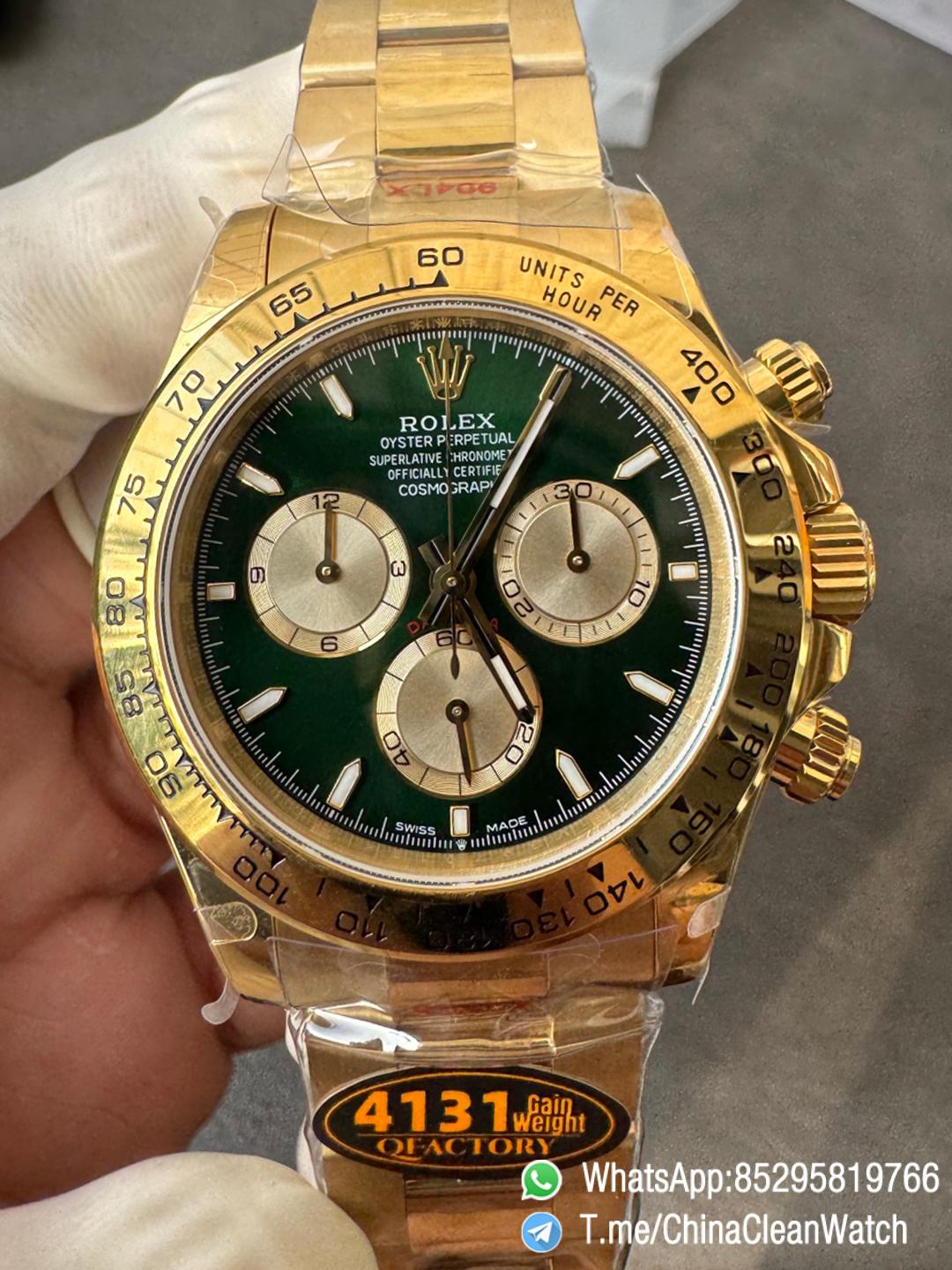 Clean Factory Certified Store QF Gain Weight Daytona 126508 Green Dial 18K Yellow Gold Plated Case and Oyster Bracelet Blue Luminous Indexs DD4131 Movement 00 Clean Factory Certified Store QF Gain Weight Daytona 126508 Green Dial 18K Yellow Gold Plated Case and Oyster Bracelet Blue Luminous Indexs DD4131 Movement 00