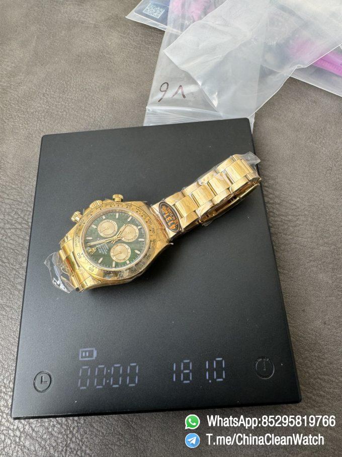 Clean Factory Certified Store QF Gain Weight Daytona 126508 Green Dial 18K Yellow Gold Plated Case and Oyster Bracelet Blue Luminous Indexs DD4131 Movement 16