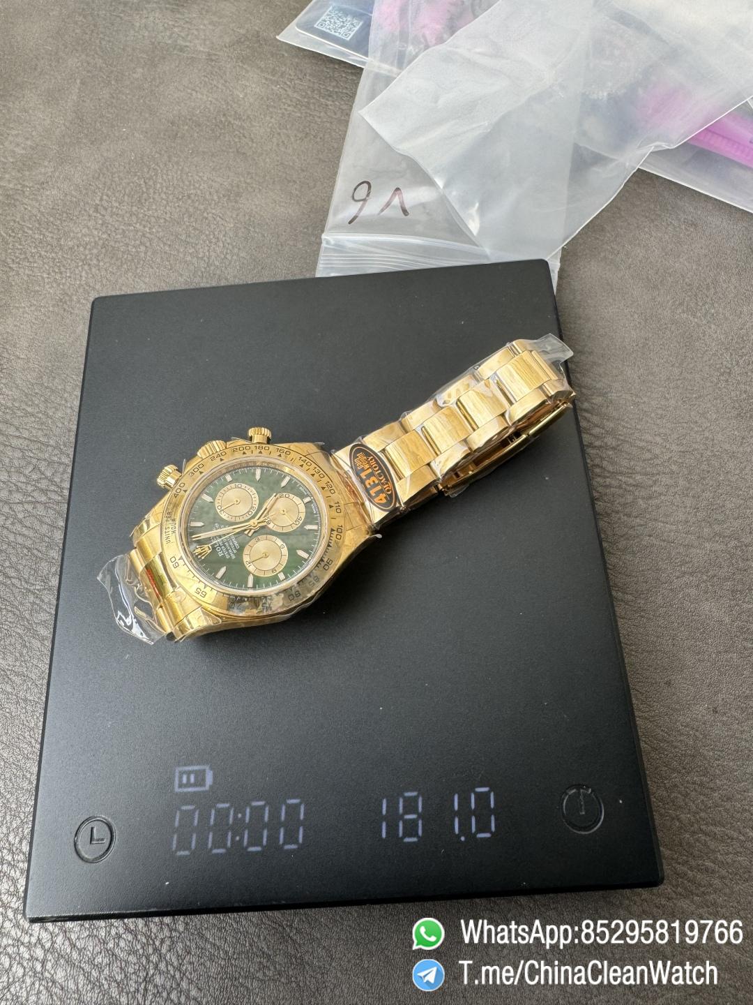 Clean Factory Certified Store QF Gain Weight Daytona 126508 Green Dial 18K Yellow Gold Plated Case and Oyster Bracelet Blue Luminous Indexs DD4131 Movement 16 Clean Factory Certified Store QF Gain Weight Daytona 126508 Green Dial 18K Yellow Gold Plated Case and Oyster Bracelet Blue Luminous Indexs DD4131 Movement 16