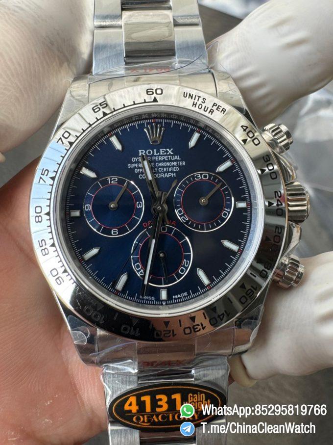Clean Factory Certified Store QF Gain Weight Daytona 126509 Bright Blue Dial Blue Luminous Indexs 904L Stainless Steel Case and Oyster Bracelet DD4131 Movement 00