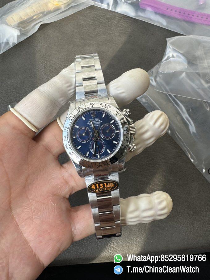 Clean Factory Certified Store QF Gain Weight Daytona 126509 Bright Blue Dial Blue Luminous Indexs 904L Stainless Steel Case and Oyster Bracelet DD4131 Movement 01