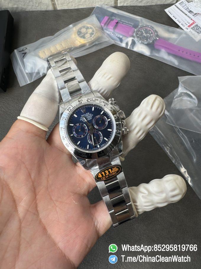 Clean Factory Certified Store QF Gain Weight Daytona 126509 Bright Blue Dial Blue Luminous Indexs 904L Stainless Steel Case and Oyster Bracelet DD4131 Movement 02