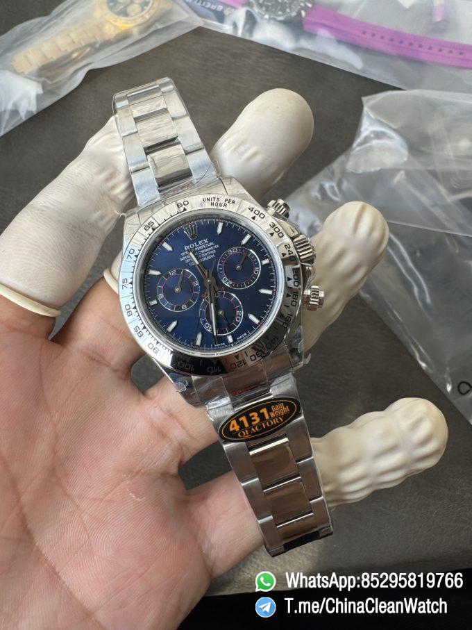 Clean Factory Certified Store QF Gain Weight Daytona 126509 Bright Blue Dial Blue Luminous Indexs 904L Stainless Steel Case and Oyster Bracelet DD4131 Movement 03