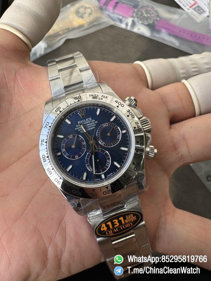Clean Factory Certified Store QF Gain Weight Daytona 126509 Bright Blue Dial Blue Luminous Indexs 904L Stainless Steel Case and Oyster Bracelet DD4131 Movement 05