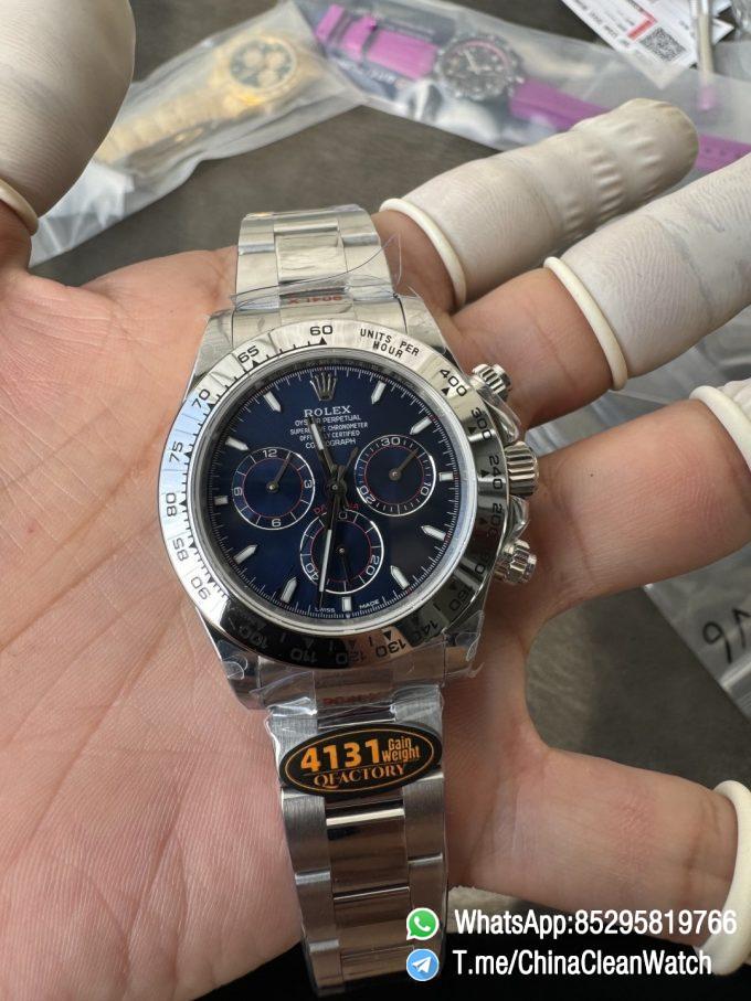 Clean Factory Certified Store QF Gain Weight Daytona 126509 Bright Blue Dial Blue Luminous Indexs 904L Stainless Steel Case and Oyster Bracelet DD4131 Movement 06