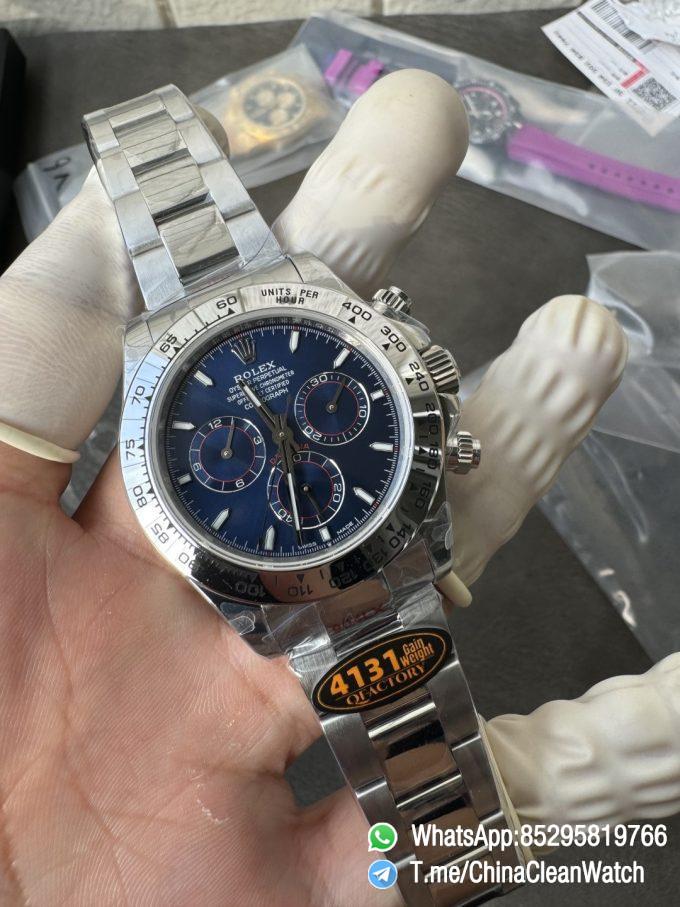 Clean Factory Certified Store QF Gain Weight Daytona 126509 Bright Blue Dial Blue Luminous Indexs 904L Stainless Steel Case and Oyster Bracelet DD4131 Movement 07