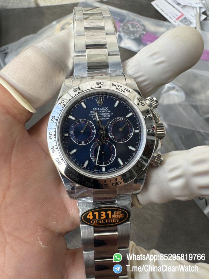 Clean Factory Certified Store QF Gain Weight Daytona 126509 Bright Blue Dial Blue Luminous Indexs 904L Stainless Steel Case and Oyster Bracelet DD4131 Movement 08