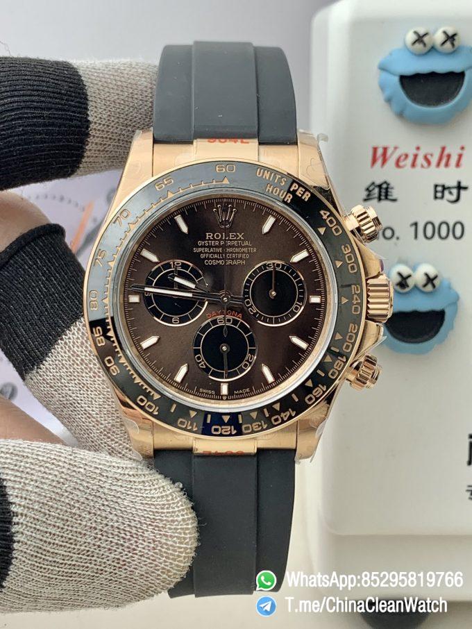 Clean Factory Certified Store QF Gain Weight Daytona 126515LN Chocolate Dial Rose Gold Case Black Ceramic Bezel Oysterflex Strap Blue Luminous Indexs DD4131 Movement 01