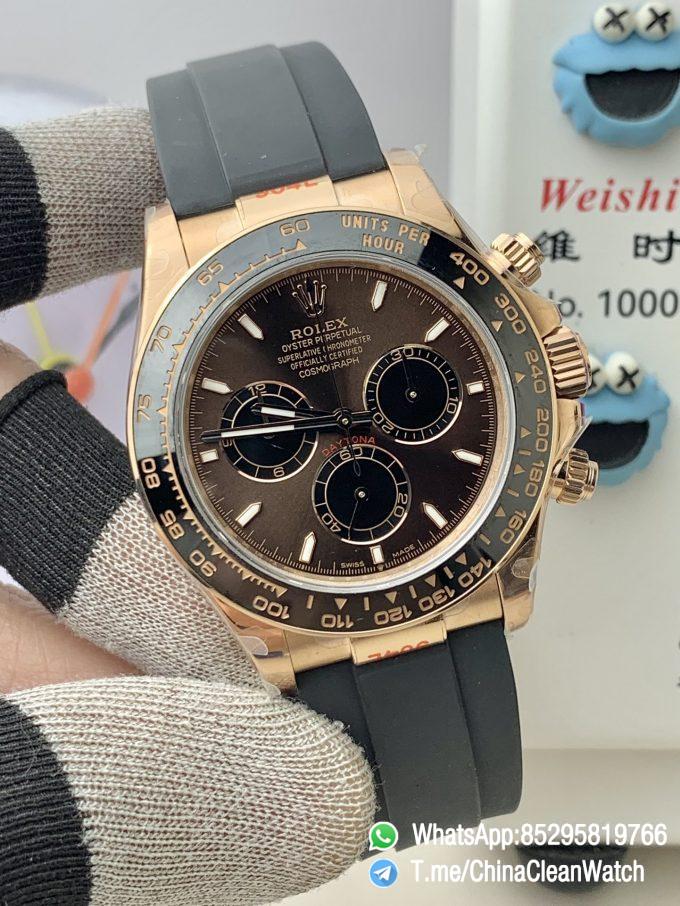 Clean Factory Certified Store QF Gain Weight Daytona 126515LN Chocolate Dial Rose Gold Case Black Ceramic Bezel Oysterflex Strap Blue Luminous Indexs DD4131 Movement 02