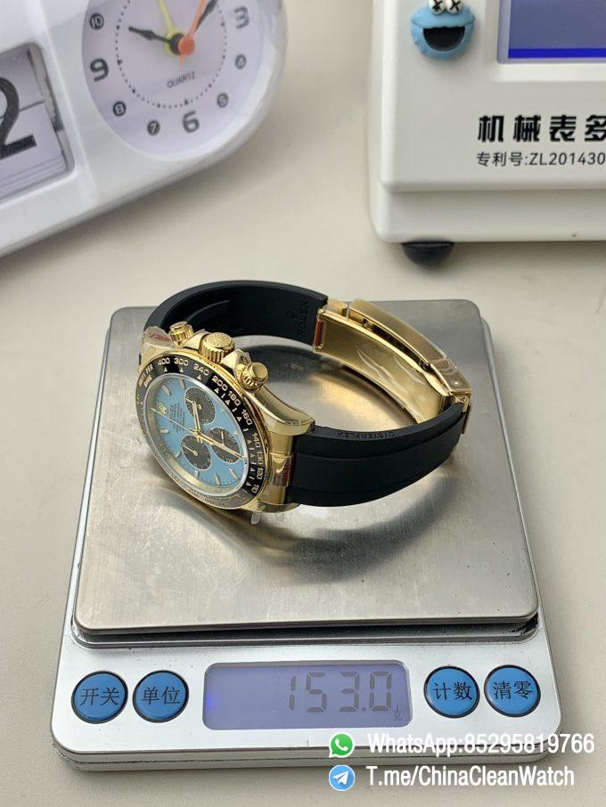 Clean Factory Certified Store QF Gain Weight Daytona 126518LN Turquoise Blue and Black Dial Yellow Gold Case Black Ceramic Bezel Oysterflex Strap Blue Luminous Indexs DD4131 Movement 06