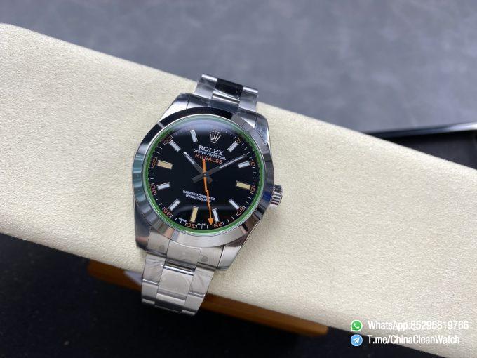 Clean Factory Watch Store C Factory Milgauss 116400 40mm Black Dial Lightning Orange Second Hand Green Sapphire Crystal Super Clone 3131 Carlibre 02