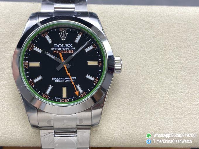 Clean Factory Watch Store C Factory Milgauss 116400 40mm Black Dial Lightning Orange Second Hand Green Sapphire Crystal Super Clone 3131 Carlibre 03