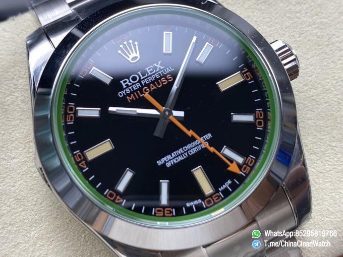 Clean Factory Watch Store C Factory Milgauss 116400 40mm Black Dial Lightning Orange Second Hand Green Sapphire Crystal Super Clone 3131 Carlibre 04