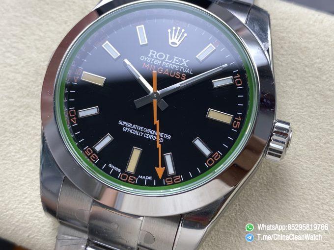 Clean Factory Watch Store C Factory Milgauss 116400 40mm Black Dial Lightning Orange Second Hand Green Sapphire Crystal Super Clone 3131 Carlibre 05