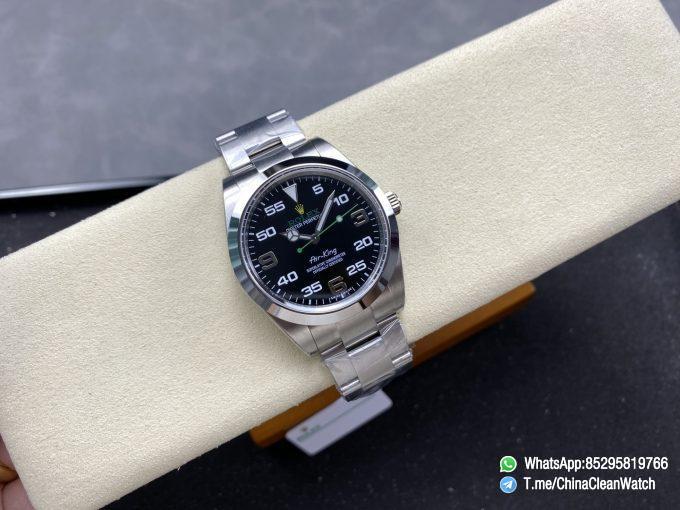 Clean Factory Watches Authorized Store C Factory Air King 126900 Black Dial Green Second Hand 904L Steel Case Bracelet VR3230 Movement 01