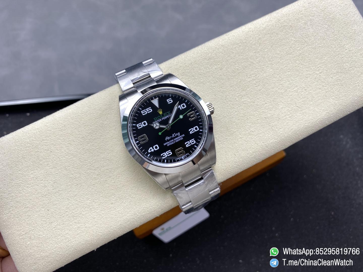 Clean Factory Watches Authorized Store C Factory Air King 126900 Black Dial Green Second Hand 904L Steel Case Bracelet VR3230 Movement 01 Clean Factory Watches Authorized Store C Factory Air King 126900 Black Dial Green Second Hand 904L Steel Case Bracelet VR3230 Movement 01