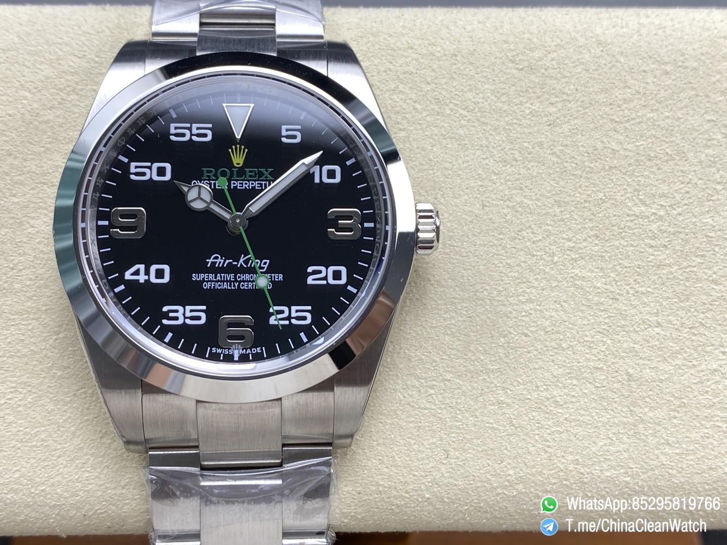 Clean Factory Watches Authorized Store C Factory Air King 126900 Black Dial Green Second Hand 904L Steel Case Bracelet VR3230 Movement 02 Clean Factory Watches Authorized Store C Factory Air King 126900 Black Dial Green Second Hand 904L Steel Case Bracelet VR3230 Movement 02