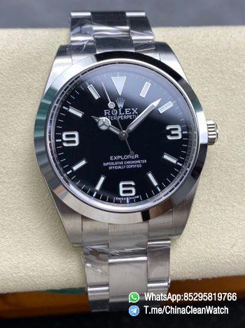 Clean Factory Watches Authorized Store C Factory Explorer 214270 39mm Black Dial 904L Stainless Steel Case and Oyster Bracelet 3132 Movement 00