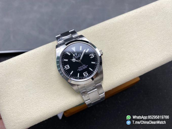 Clean Factory Watches Authorized Store C Factory Explorer 214270 39mm Black Dial 904L Stainless Steel Case and Oyster Bracelet 3132 Movement 01