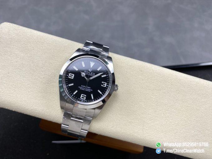 Clean Factory Watches Authorized Store C Factory Explorer 214270 39mm Black Dial 904L Stainless Steel Case and Oyster Bracelet 3132 Movement 02