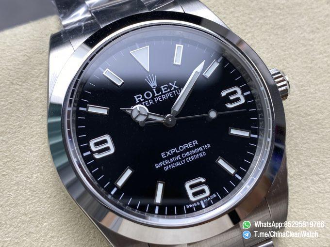 Clean Factory Watches Authorized Store C Factory Explorer 214270 39mm Black Dial 904L Stainless Steel Case and Oyster Bracelet 3132 Movement 04