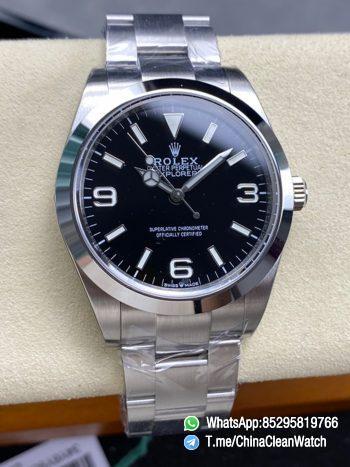 Clean Factory Watches Authorized Store C Factory Explorer 224270 39mm Black Dial 904L Stainless Steel Case and Oyster Bracelet 3132 Movement 00