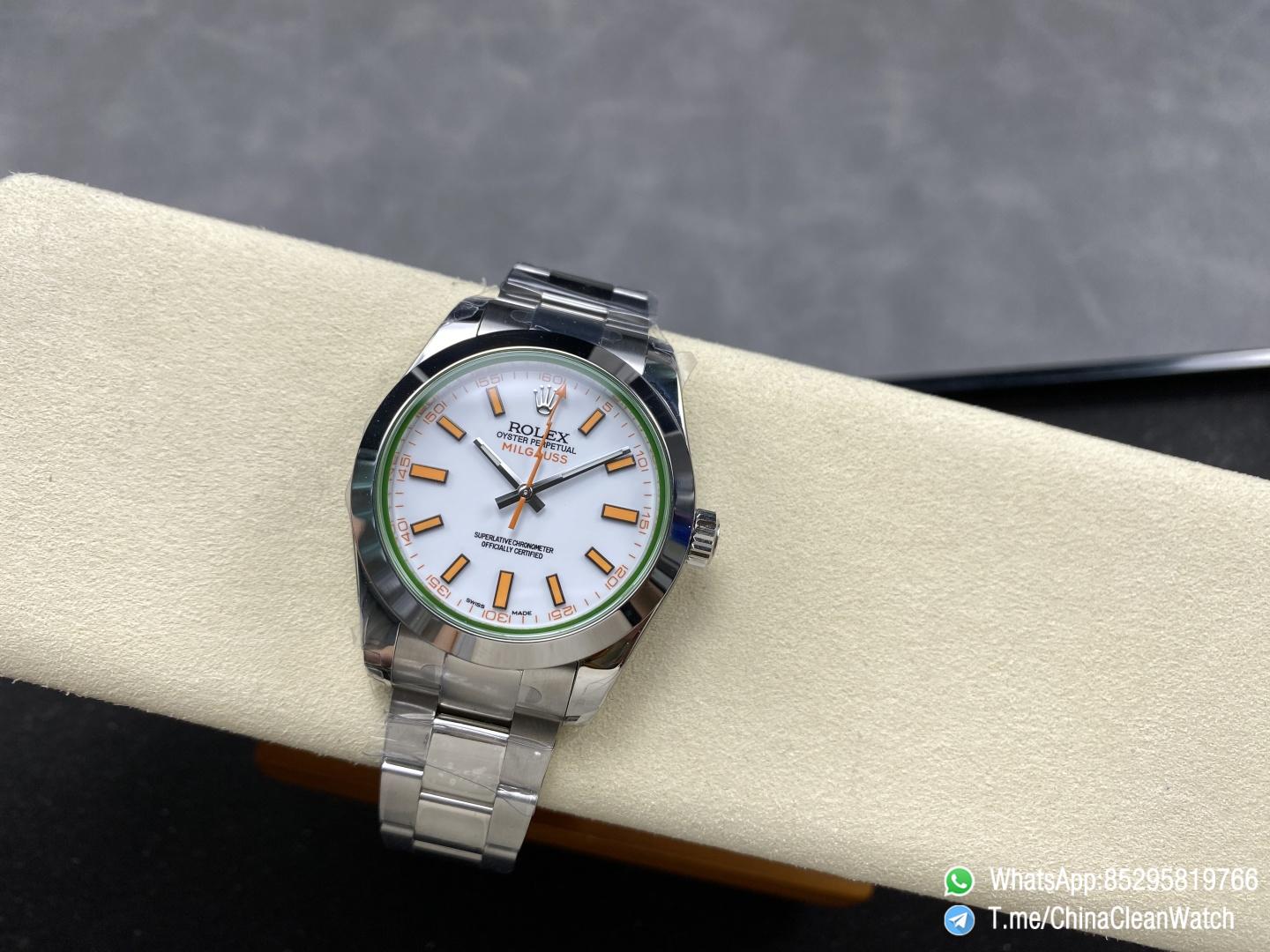 Clean Factory Watches Authorized Store C Factory Rolex Milgauss 40mm White Dial Orange Index and Lightning Second Hand Super Clone 3131 Carlibre 02 Clean Factory Watches Authorized Store C Factory Rolex Milgauss 40mm White Dial Orange Index and Lightning Second Hand Super Clone 3131 Carlibre 02
