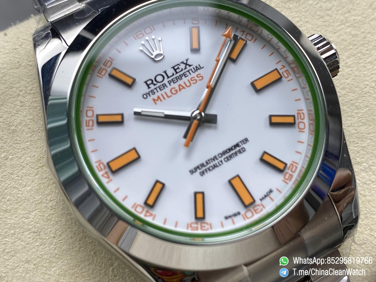 Clean Factory Watches Authorized Store C Factory Rolex Milgauss 40mm White Dial Orange Index and Lightning Second Hand Super Clone 3131 Carlibre 04 Clean Factory Watches Authorized Store C Factory Rolex Milgauss 40mm White Dial Orange Index and Lightning Second Hand Super Clone 3131 Carlibre 04