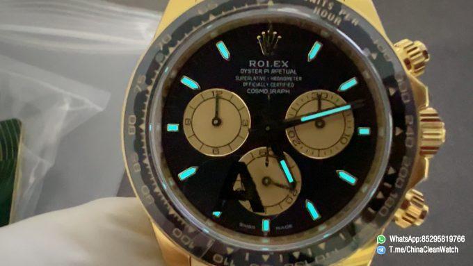 Clean Factory Watches Authorized Store VSF Daytona Paul Newman 126518LN Yellow Gold Case Black Dial Yellow Gold Sub Dial Oysterflex DD4131 Calibre 15
