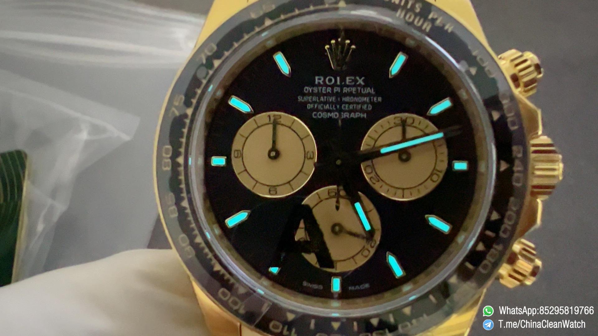 Clean Factory Watches Authorized Store VSF Daytona Paul Newman 126518LN Yellow Gold Case Black Dial Yellow Gold Sub Dial Oysterflex DD4131 Calibre 15 Clean Factory Watches Authorized Store VSF Daytona Paul Newman 126518LN Yellow Gold Case Black Dial Yellow Gold Sub Dial Oysterflex DD4131 Calibre 15