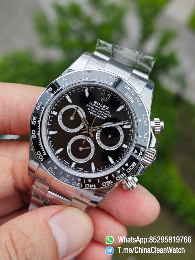 Clean Factory Watches VSF Daytona 126500LN Gain Weight 185g Black Dial Luminos Indexes Black Ceramic Bezel DD4131 Caliber 904L Oyster Bracelet 18