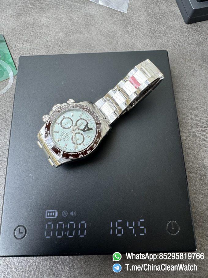 Clean Factory Watches VSF Daytona 126506 Gain Weight 164g Ice Blue Dial Diamonds Indexes Brown Ceramic Bezel DD4131 Caliber 904L Oyster Bracelet 18