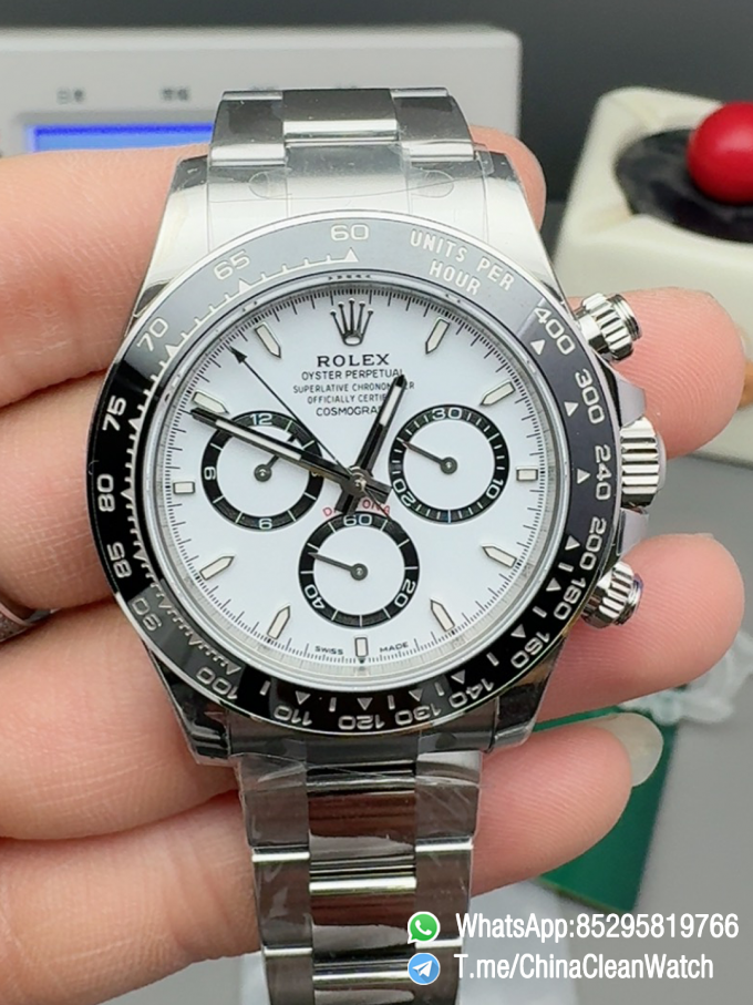 Clean Factory Watches VSF Daytona Panda 126500LN Gain Weight 185g White Dial Luminos Indexes Black Ceramic Bezel DD4131 Caliber 904L Oyster Bracelet 00