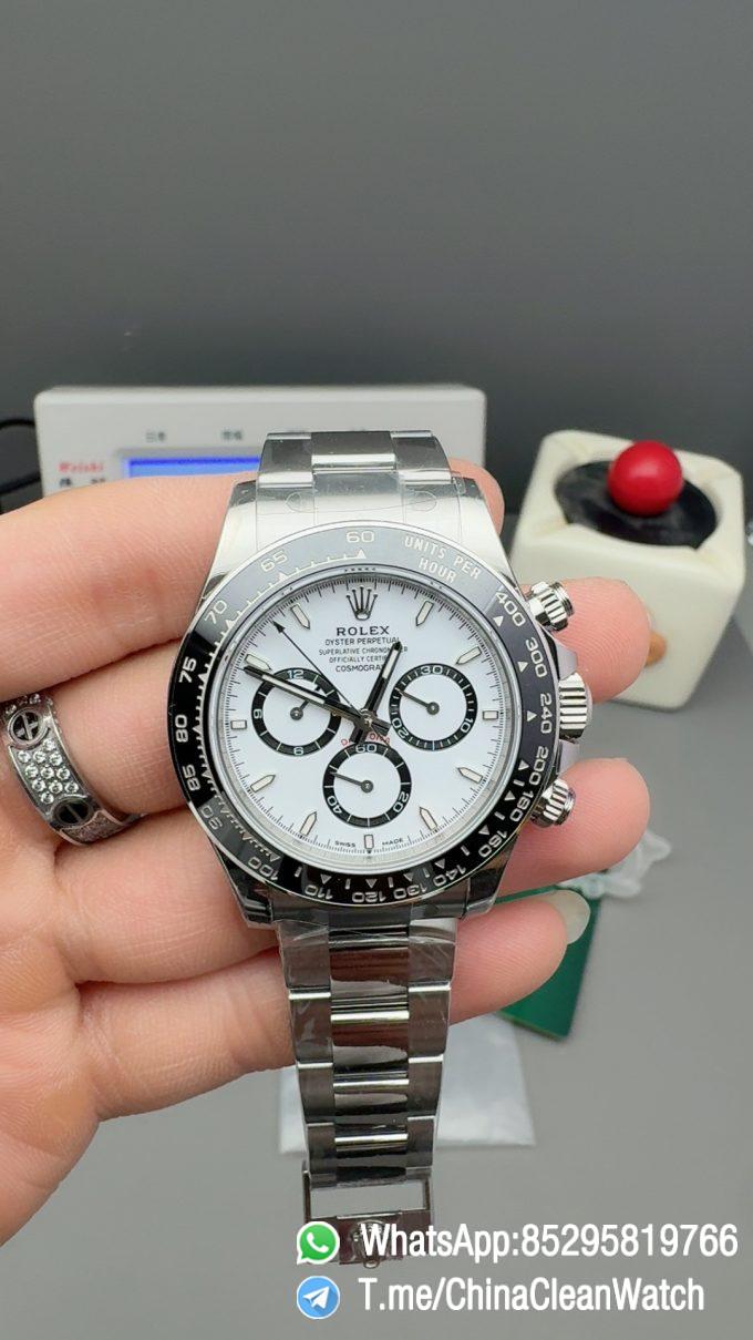 Clean Factory Watches VSF Daytona Panda 126500LN Gain Weight 185g White Dial Luminos Indexes Black Ceramic Bezel DD4131 Caliber 904L Oyster Bracelet 01