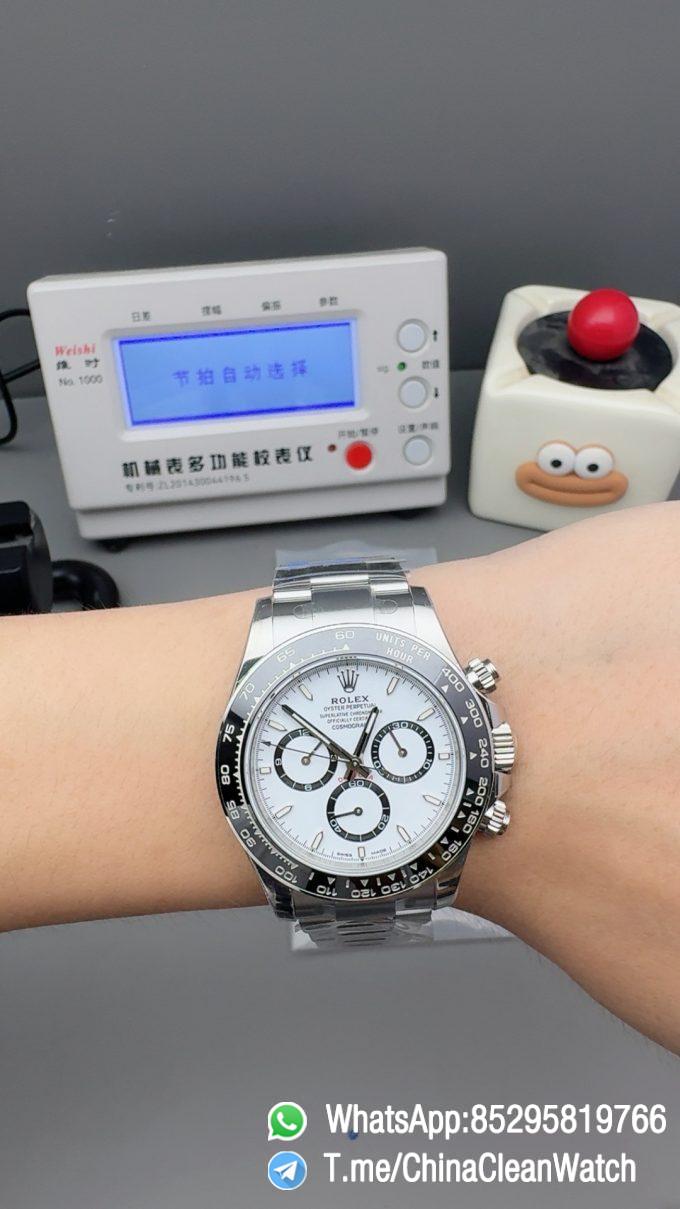 Clean Factory Watches VSF Daytona Panda 126500LN Gain Weight 185g White Dial Luminos Indexes Black Ceramic Bezel DD4131 Caliber 904L Oyster Bracelet 09