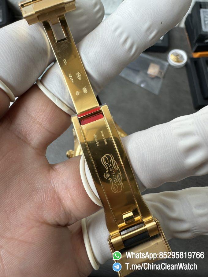 Clean Factory Watches VSF Gain Weight 137g Daytona 126518 Yellow Gold Dial Black Center Chrono Dial Luminos Indexes DD4131 Caliber Oysterflex Strap 09