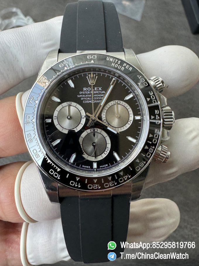 Clean Factory Watches VSF Gain Weight 137g Daytona 126519 Black Dial with Silver Center Chrono Dial DanDong 4131 Movement Oysterflex Strap 00