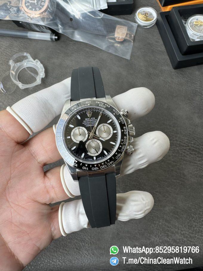 Clean Factory Watches VSF Gain Weight 137g Daytona 126519 Black Dial with Silver Center Chrono Dial DanDong 4131 Movement Oysterflex Strap 01