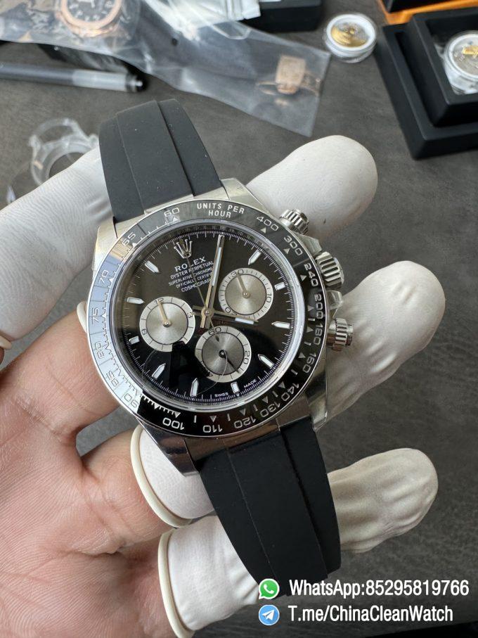 Clean Factory Watches VSF Gain Weight 137g Daytona 126519 Black Dial with Silver Center Chrono Dial DanDong 4131 Movement Oysterflex Strap 02