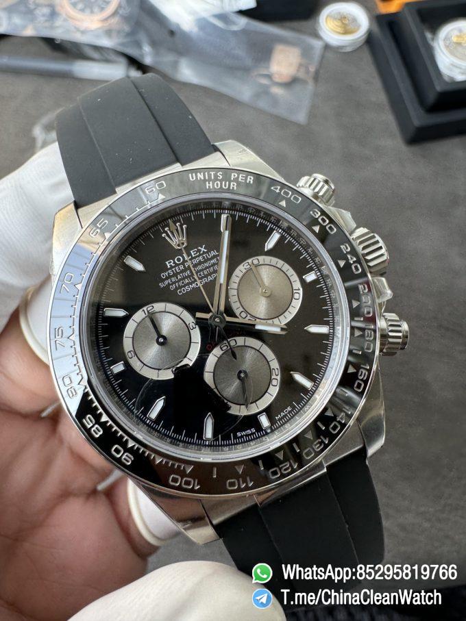 Clean Factory Watches VSF Gain Weight 137g Daytona 126519 Black Dial with Silver Center Chrono Dial DanDong 4131 Movement Oysterflex Strap 06