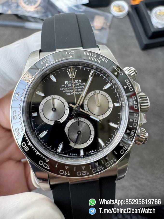 Clean Factory Watches VSF Gain Weight 137g Daytona 126519 Black Dial with Silver Center Chrono Dial DanDong 4131 Movement Oysterflex Strap 07