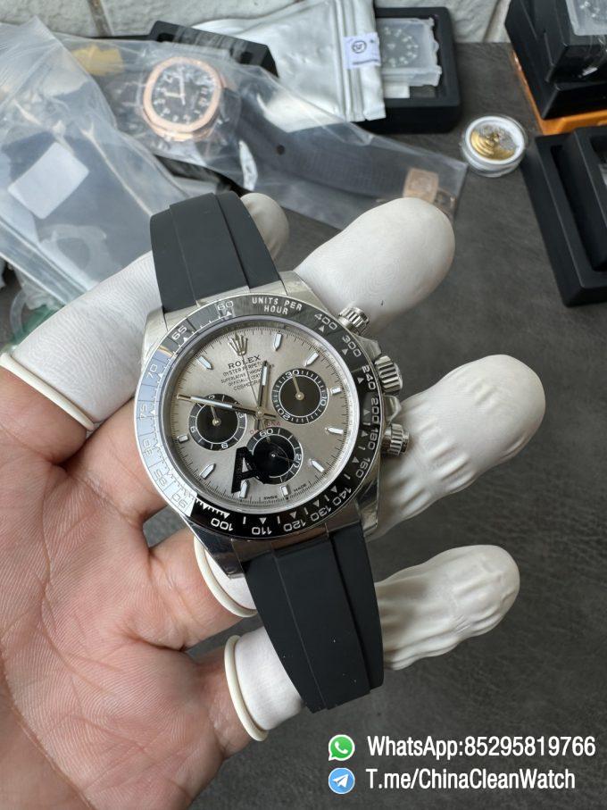 Clean Factory Watches VSF Gain Weight 137g Daytona 126519 Gray Dial Black Center Chrono Dial Luminos Indexes DD4131 Caliber Oysterflex Strap 02