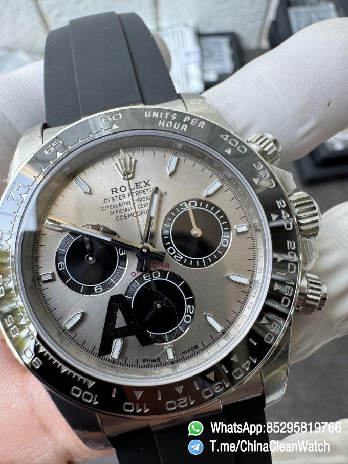 Clean Factory Watches VSF Gain Weight 137g Daytona 126519 Gray Dial Black Center Chrono Dial Luminos Indexes DD4131 Caliber Oysterflex Strap 06